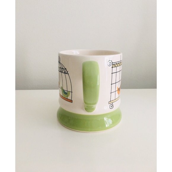 Pier 1 Imports Large Ceramic Cartoon Bird Cage Mug ~ 16 Oz. - Picture 9 of 12